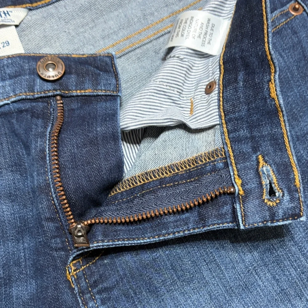 Duluth trading co dark wash bootcut flare denim jeans size 8/29 - Picture 4 of 6